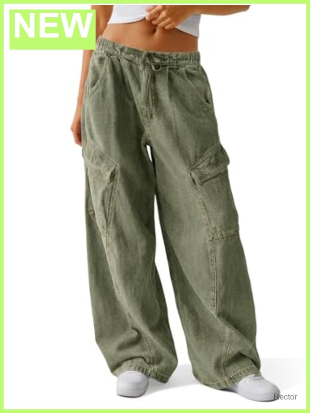 Women Baggy Wide Leg Jeans Low Rise Drawstring Ruffled Waist Denim Pants